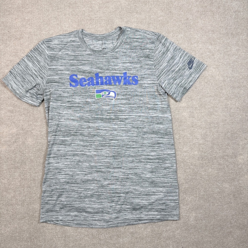 Nike Seattle Seahawks Dri-FIT T-Shirt Womens Small Gray Space Dye NFL Training